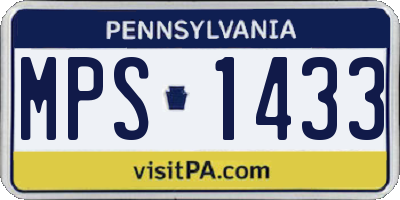 PA license plate MPS1433