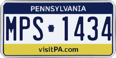 PA license plate MPS1434
