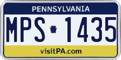 PA license plate MPS1435