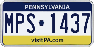 PA license plate MPS1437