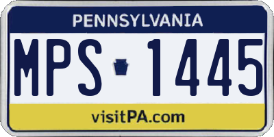 PA license plate MPS1445