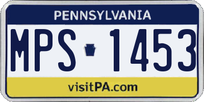 PA license plate MPS1453
