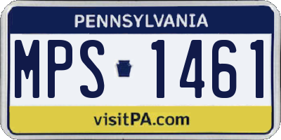 PA license plate MPS1461