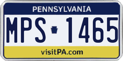 PA license plate MPS1465