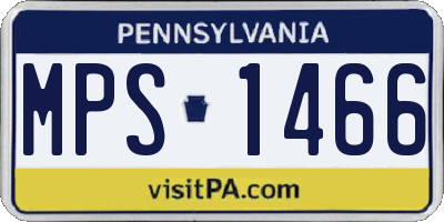 PA license plate MPS1466
