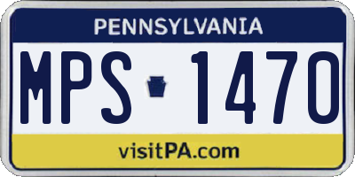 PA license plate MPS1470