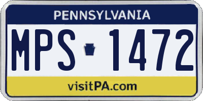 PA license plate MPS1472