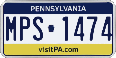 PA license plate MPS1474