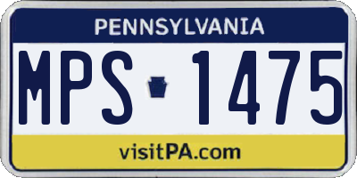 PA license plate MPS1475