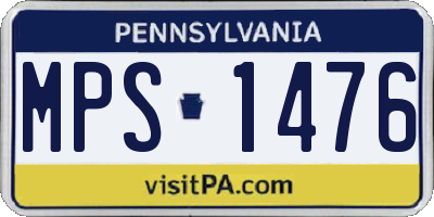 PA license plate MPS1476