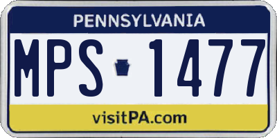 PA license plate MPS1477