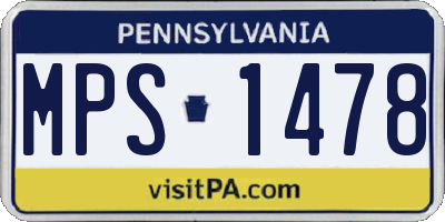 PA license plate MPS1478
