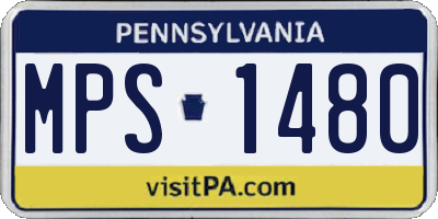 PA license plate MPS1480