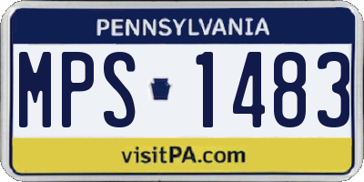 PA license plate MPS1483
