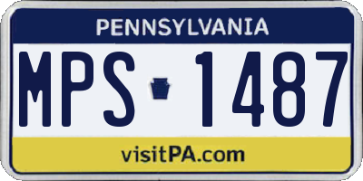 PA license plate MPS1487