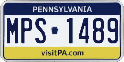 PA license plate MPS1489