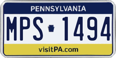 PA license plate MPS1494