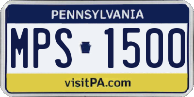 PA license plate MPS1500