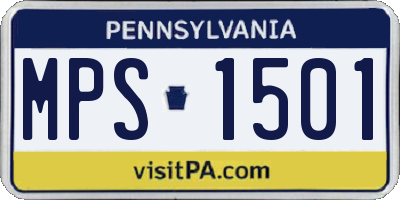 PA license plate MPS1501