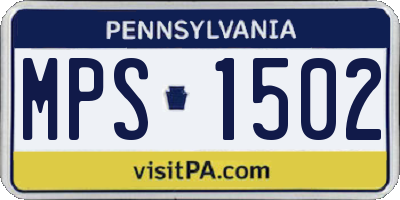 PA license plate MPS1502