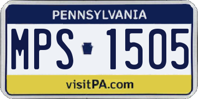 PA license plate MPS1505