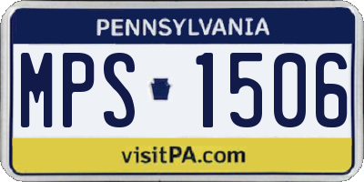 PA license plate MPS1506