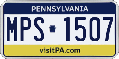 PA license plate MPS1507