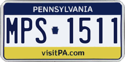 PA license plate MPS1511