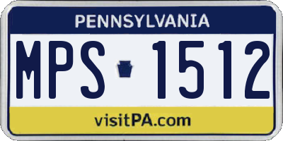 PA license plate MPS1512
