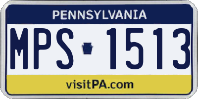 PA license plate MPS1513