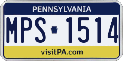 PA license plate MPS1514