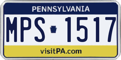 PA license plate MPS1517