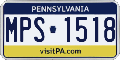 PA license plate MPS1518
