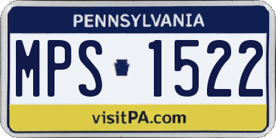 PA license plate MPS1522