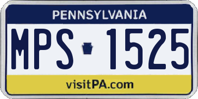 PA license plate MPS1525