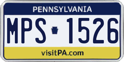 PA license plate MPS1526