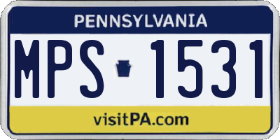 PA license plate MPS1531