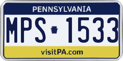 PA license plate MPS1533