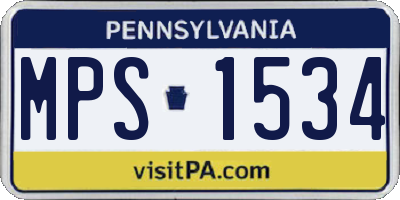 PA license plate MPS1534