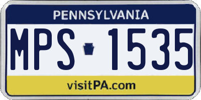 PA license plate MPS1535