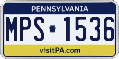 PA license plate MPS1536
