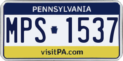 PA license plate MPS1537