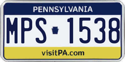 PA license plate MPS1538