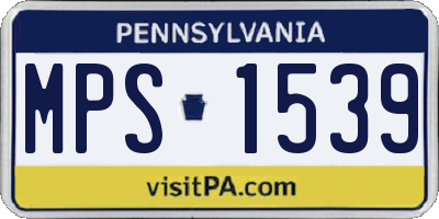 PA license plate MPS1539