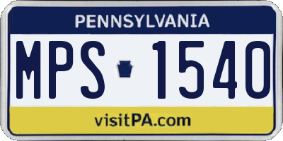 PA license plate MPS1540
