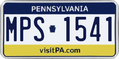 PA license plate MPS1541