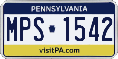 PA license plate MPS1542