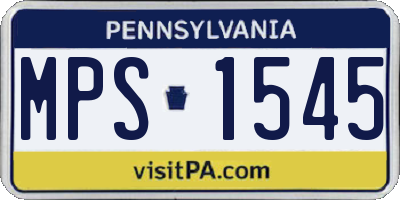 PA license plate MPS1545
