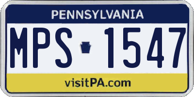 PA license plate MPS1547