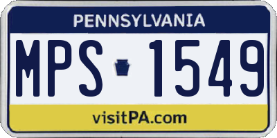 PA license plate MPS1549